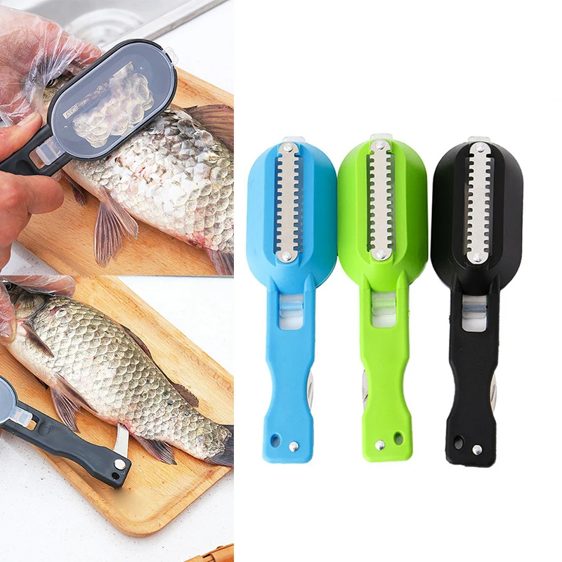Portable Fish Scales Skin Remover Scaler Fast Cleaning Fish Skin Stainless Steel Scraper Kitchenware Clean Peeler Tool