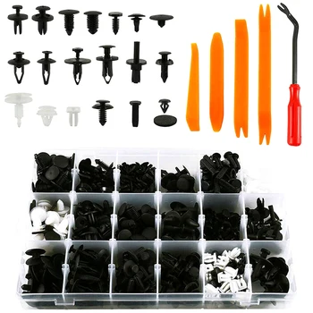 

TIOODRE 435PCS Car Body Trim Clips Retainer Bumper Rivets Screw Panel Push Fastener Kit With 5 Removal Professional Tools Hard