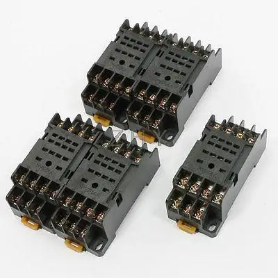 

5 Pcs PYF14A 14P 14 Blade 35mm DIN Rail Mount Relay Socket Base for H3Y-4