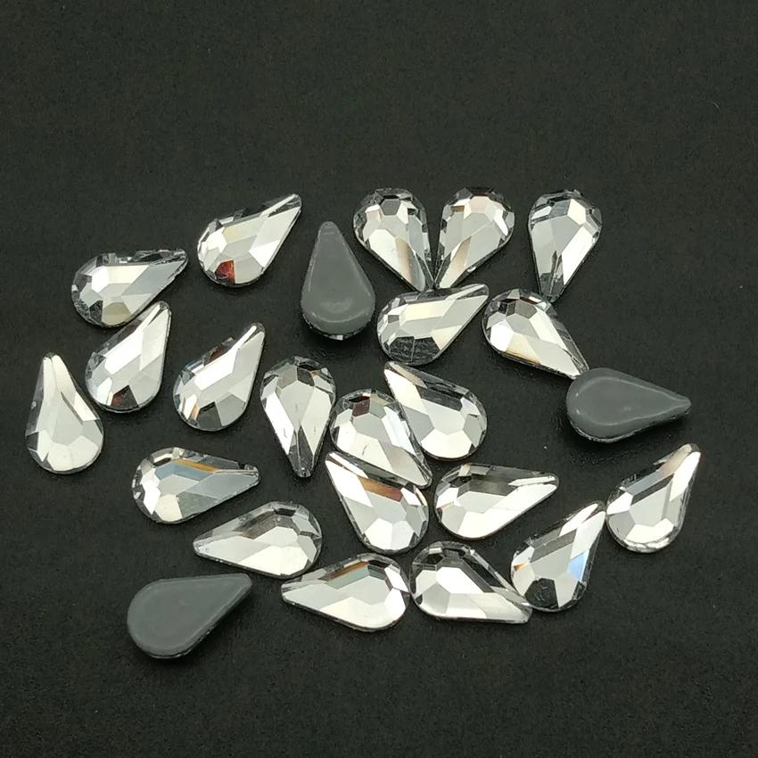 5X8 drop C 60 шт Стразы AB Crystal Mix Multishape с плоской задней частью, горячая фиксация Стразы/утюг на плоской задней кристаллы AB для лака для ногтей, Стекло со стразами - Цвет: 5X8 drop C