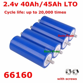 

50pcs 20000 Cycles 66160 LTO 2.4V 2.3V 40ah 45Ah lithium titanium oxide battery for 12V 24V 48V motorcycle Cleaning machine