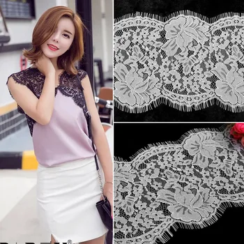 

Hot Selling 3meters Eyelash Lace width 15cm diy needlework lace underwear fabric Sewing clothing Accessories african lace fabric