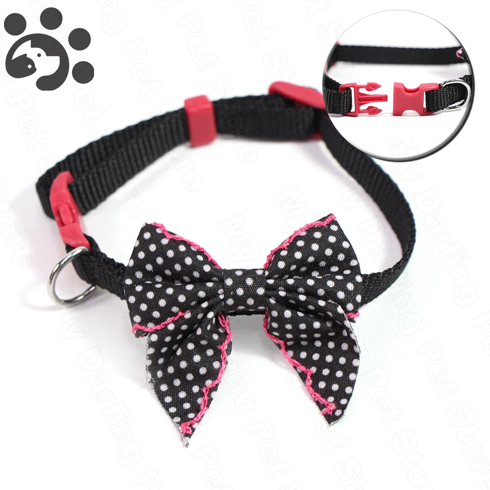 Small Dog Collar Pet Cat Collars for Dog Necklace Collar Bow Tie Breakaway Nylon Collars for Pets Kitten Cats Products Breakaway Small Dog Collar Pet Cat Collars for Dog Necklace Collar Bow Tie Breakaway Nylon Collars for Pets Kitten Cats Products Breakaway