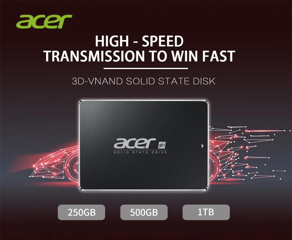 Acer ASN9C0 SSD 250 ГБ 500 1 ТБ Внутренний твердотельный жесткий диск HDD жесткий диск SATA3 2,5 дюймов ноутбука, настольного компьютера, ПК, QLC disco duro