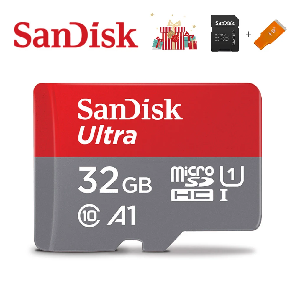 Двойной Флеш-накопитель SanDisk A1 слот для карт памяти 400 Гб 256 ГБ 200 ГБ 128 Гб 64 Гб 98 МБ/с., 32 ГБ, Micro sd карта, Class10 UHS-1 флэш-карты памяти Microsd TF/sd карты - Емкость: 32GB-Adpt-CR