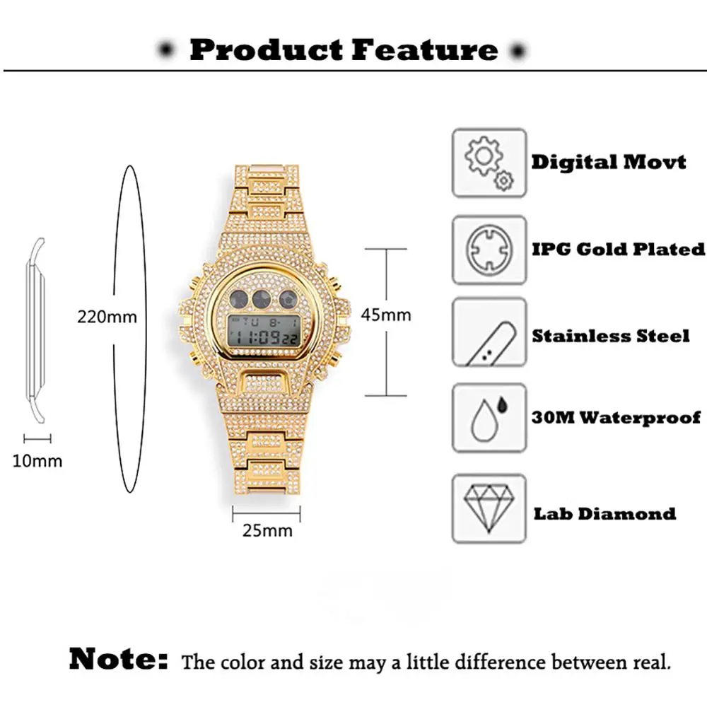 Digital movt stainless steel watch Clearance