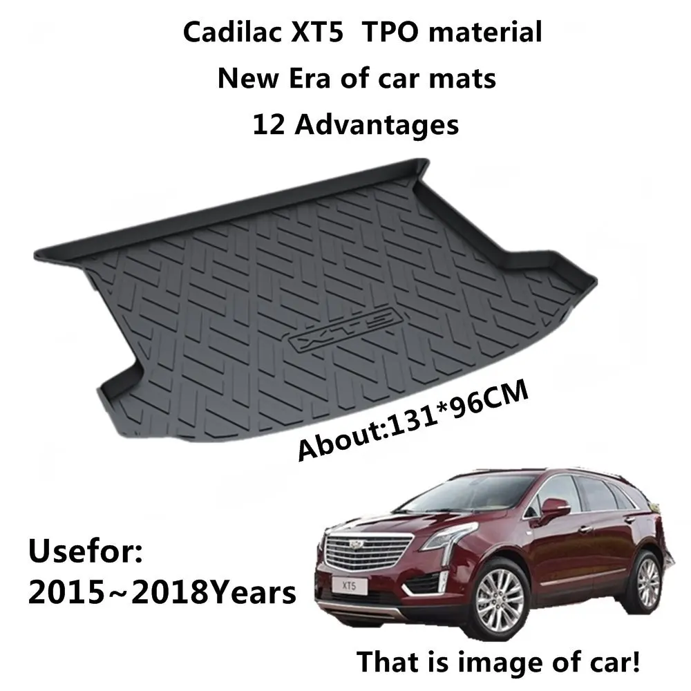 

SJ ALL Weather TPO Car Trunk Mats Tail Boot Cargo Liner Cover Rear Cargo Tray Luggage Pad For Cadillac XT5 2015 2016 2017 2018