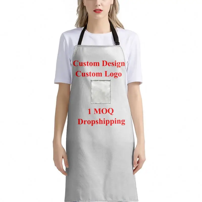 

Print On Demand Custom Kitchen Apron Adjustable Strap Women Aprons Dinner Party Cooking Pinafore Adult Kitchen Accessories