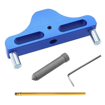

Caliper Scribe Gauge Center Finder Woodworking Center Scribe for Gauge Marking Layout Woodworking Measurement Tool(Blue)