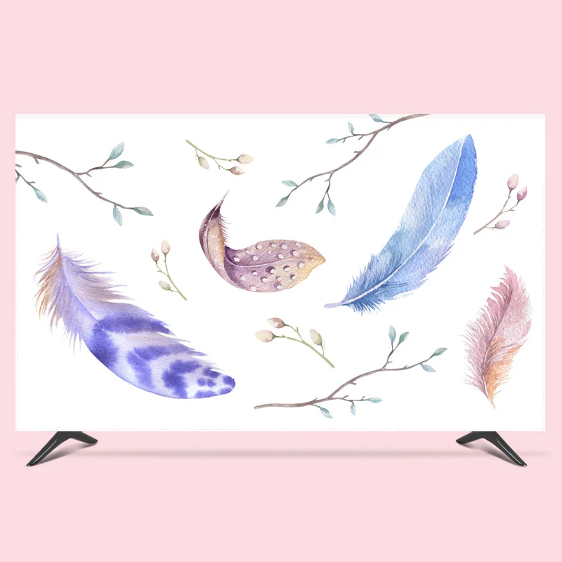 like the picture 1"-80" 22 дюймов 75 дюймов экран lcd tv PC чехол декоративный капюшон занавеска пейзаж кран Луна перо водонепроницаемый серый зеленый синий - Цвет: like the picture