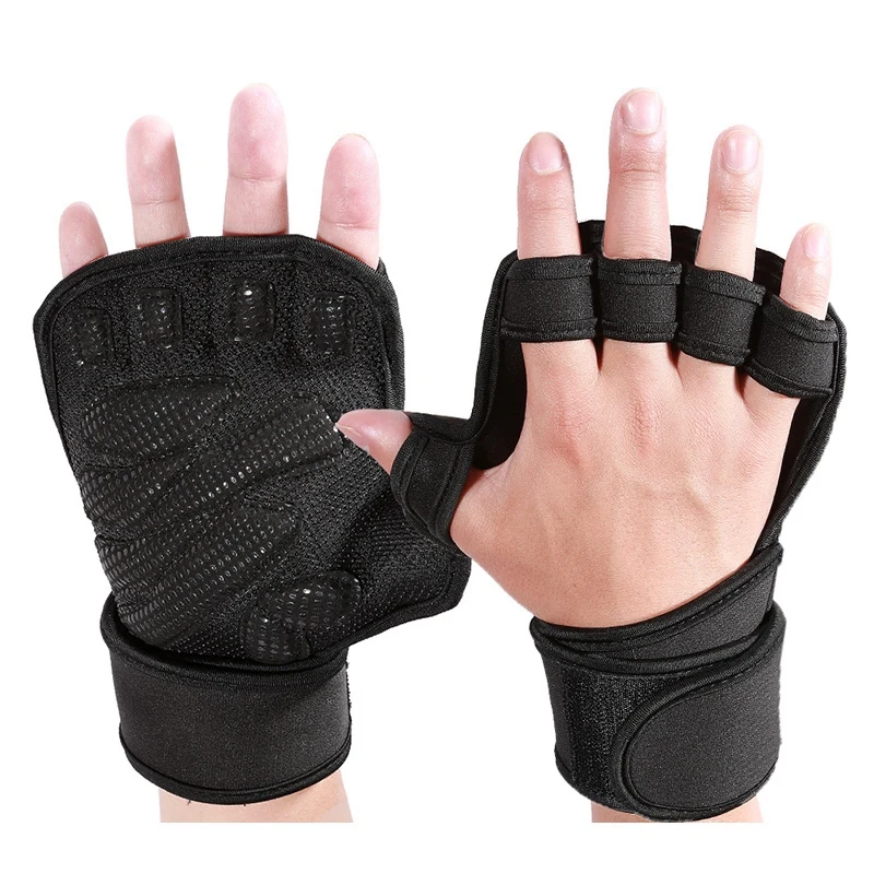 Полупальчиковые перчатки для спортзала перчатки для занятий фитнесом защита для ладоней с ремешком на запястье поддержка перекрестной