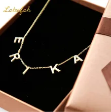 Lateefah Custom Zircon Letter Necklace For Women Birthday Gift Choker Necklace Name Personalized Pendant Jewelry Gift For Female Lateefah Custom Zircon Letter Necklace For Women Birthday Gift Choker Necklace Name Personalized Pendant Jewelry Gift For Female