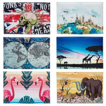 

Flamingo Map Passport Covers Travel Accessories Creative PU Leather ID Bank Card Bag Men Women Passport Business Holder