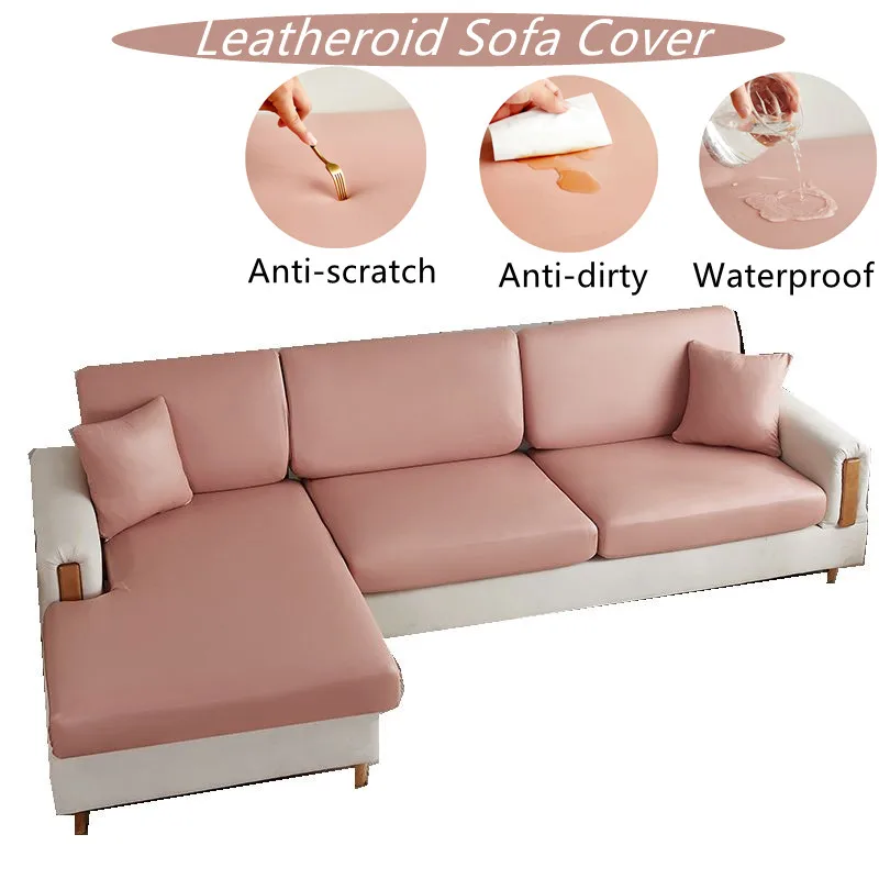 Super waterproof sofa cover leatheroid 1/2/3/4 seat cover & chaise