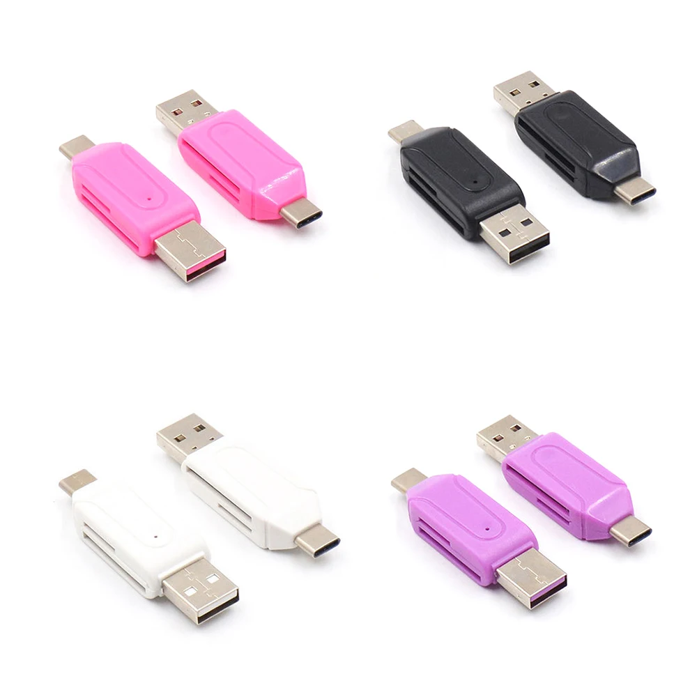 Случайный цвет OTG кардридер смарт-памяти SD кард-ридер USB 3,0 Тип C к Micro SD TF адаптер для ноутбуков Аксессуары кардридер
