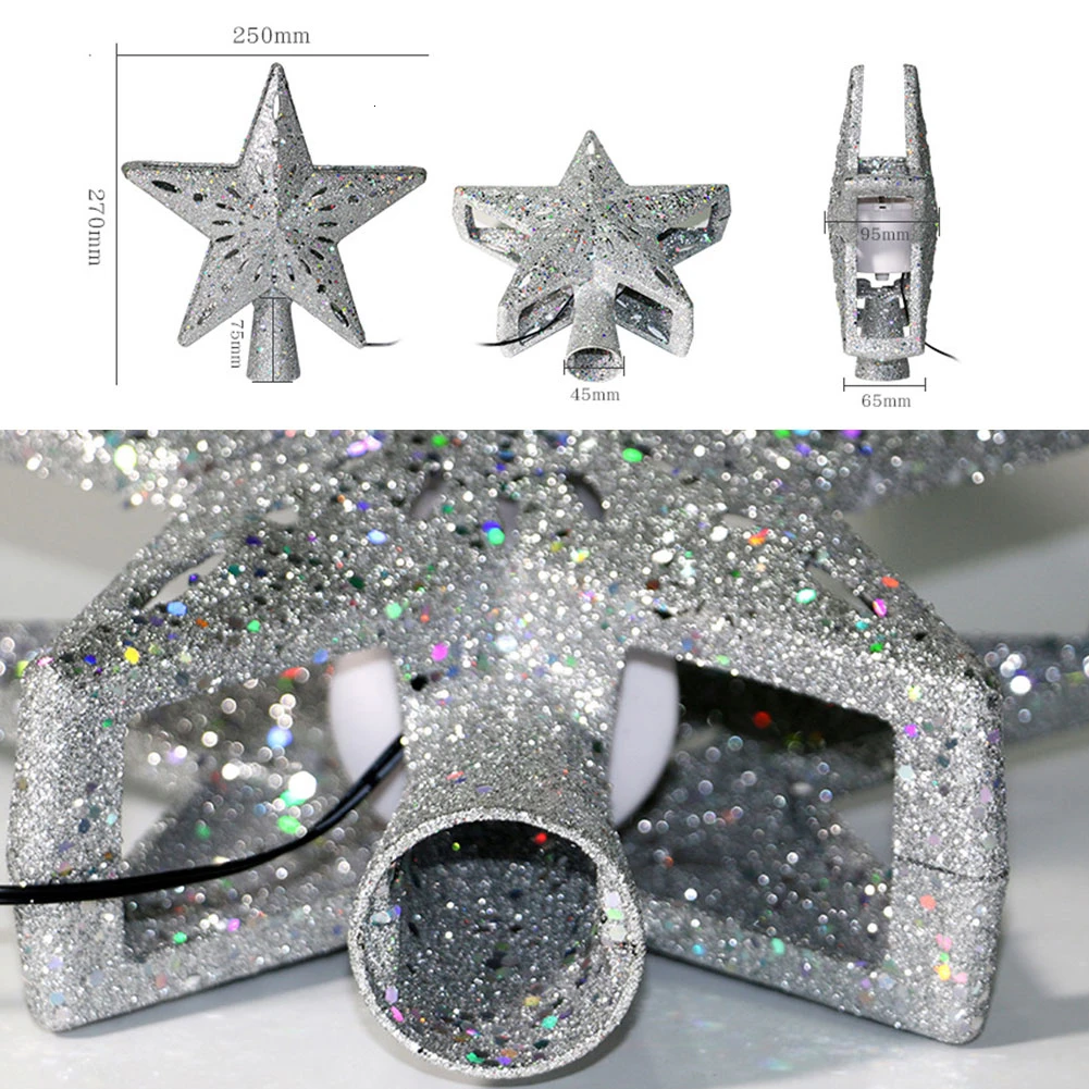 3D полый светодиодный светильник на рождественскую елку белая Снежинка проектор