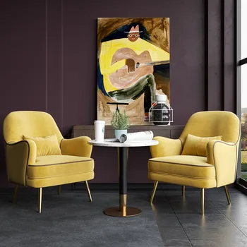 

Nordic Single Sofa Chair Light Luxury Living Room Sofas Modern Business Negotiation Leisure Sofa Chairs Reception Meeting Chair