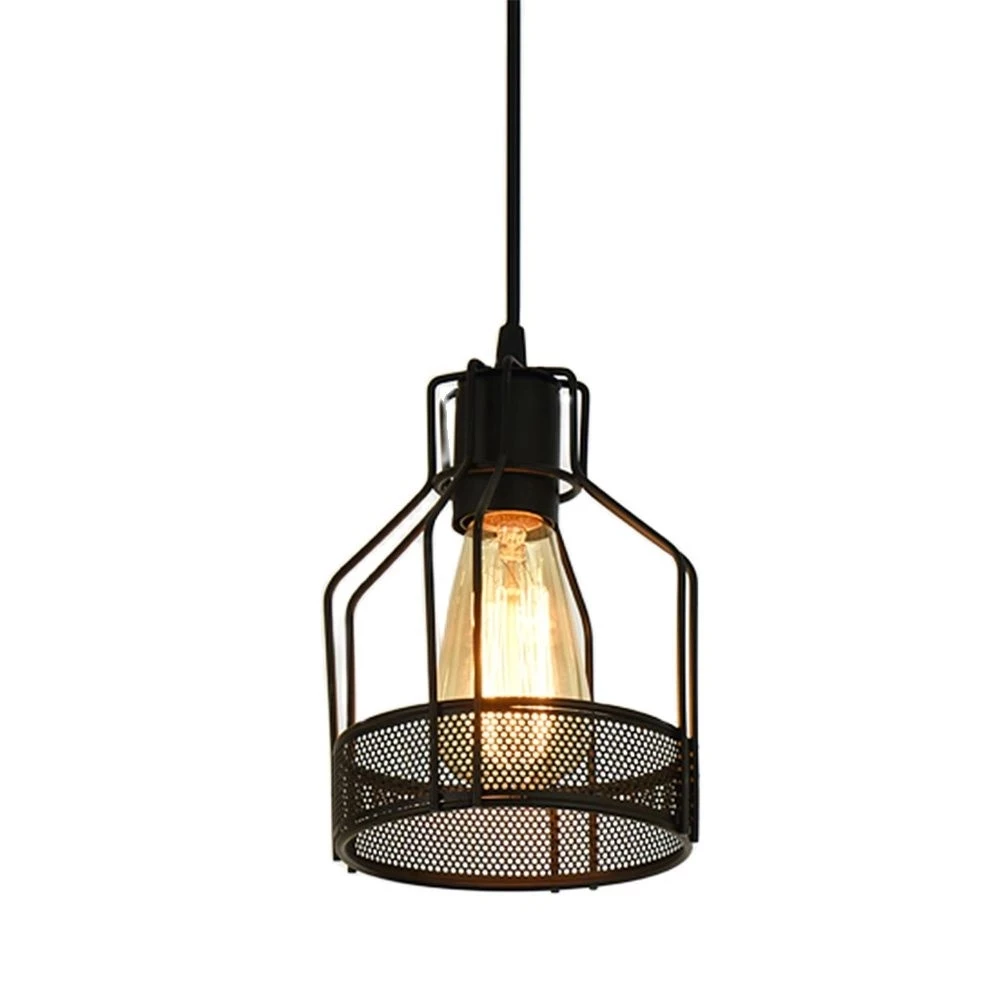 Rustic Industrial Geometric Iron Pendant Lamp