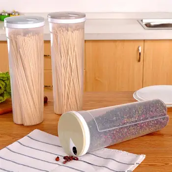 

Multifunction Plastic Food Storage Spaghetti Noodles Container Storage Box for Grain Cereal Oatmeal Nuts Beans