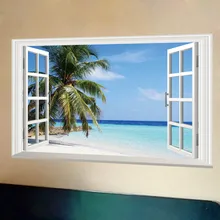 Съемные прозрачные ПВХ наклейки на стену стиль спальня гостиная диван фон декоративные наклейки на стену Tmy5040 пляж