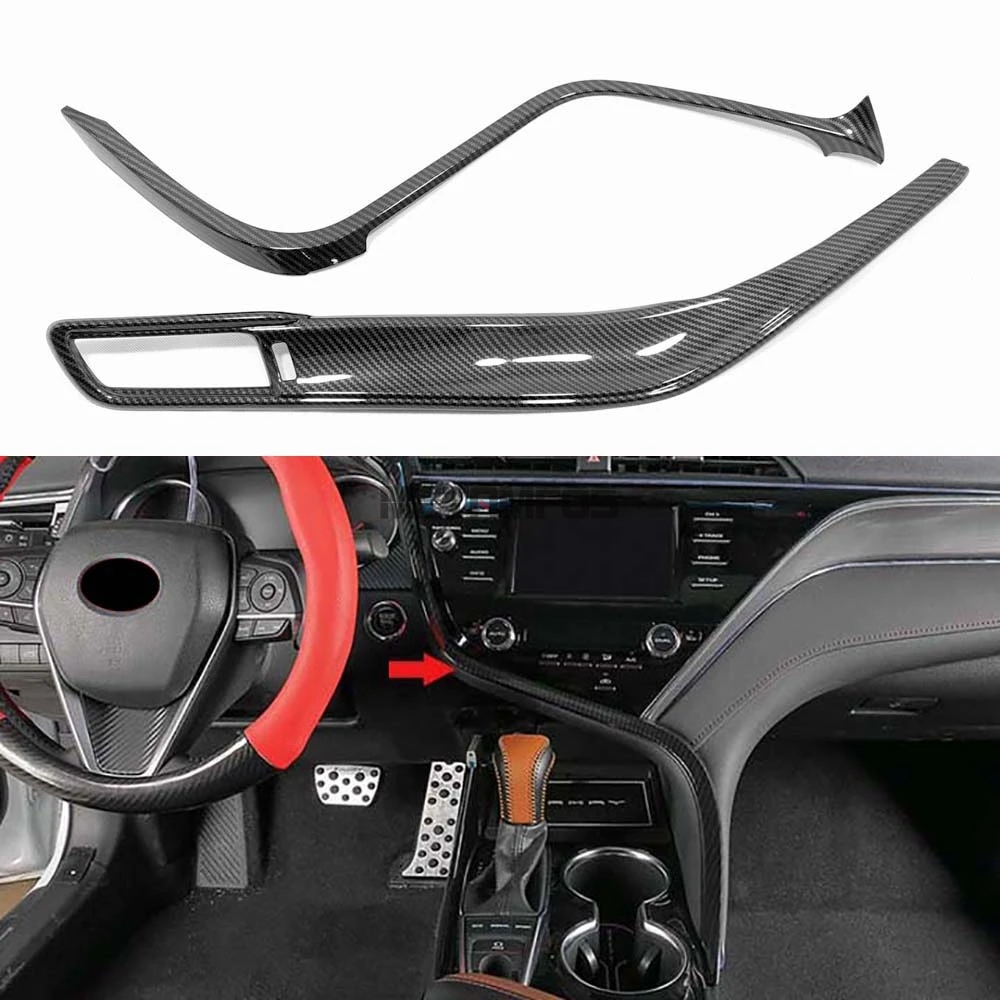 Для Toyota Camry углеродное волокно центр управления формовочная отделка Наклейка декоративная полоса внутренние аксессуары для автомобиля Стайлинг
