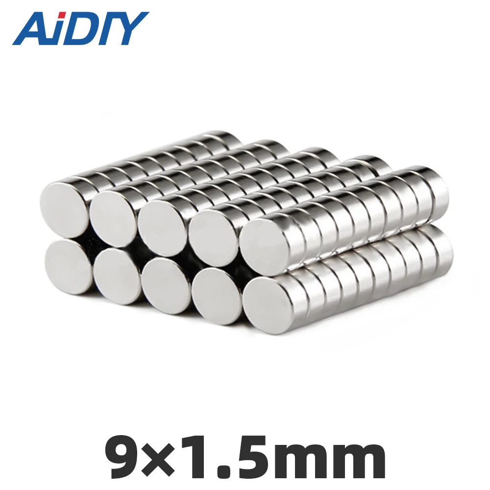 

AI DIY 50/100Pcs 9x1.5mm N35 Small Round Neodymium Magnet Super Powerful Strong Disc Rare Wholesale Earth Magnets 9mm*1.5mm
