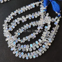 AA свободные бусины Белый Лунный Камень Груша Падение 6-7 мм 22 см для DIY ювелирных изделий FPPJ бусины природа