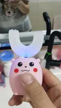 XaoMi-cepillo de dientes eléctrico inteligente de silicona para chicos, ultrasónico, automático, con patrón de dibujos animados, 360 grados