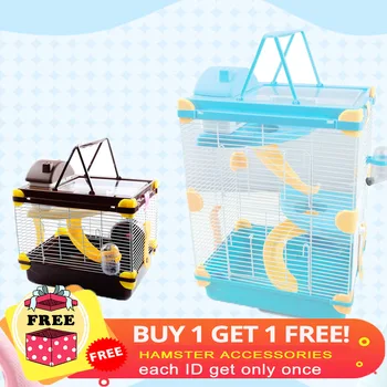 

hamster cage Three layer Castle Travel carry cages Small Pet House hamster Toy Accessories squirrel cage Supplies Recommended
