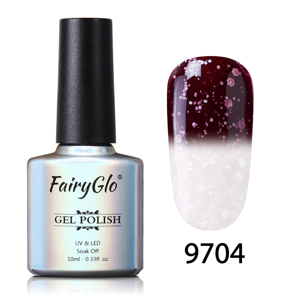 9704 FairyGlo 10 мл Гель-лак для ногтей Снежный термальный Хамелеон Изменение температуры Цвет Гель-лак УФ-гель для дизайна ногтей лак Эмаль - Цвет: 9704