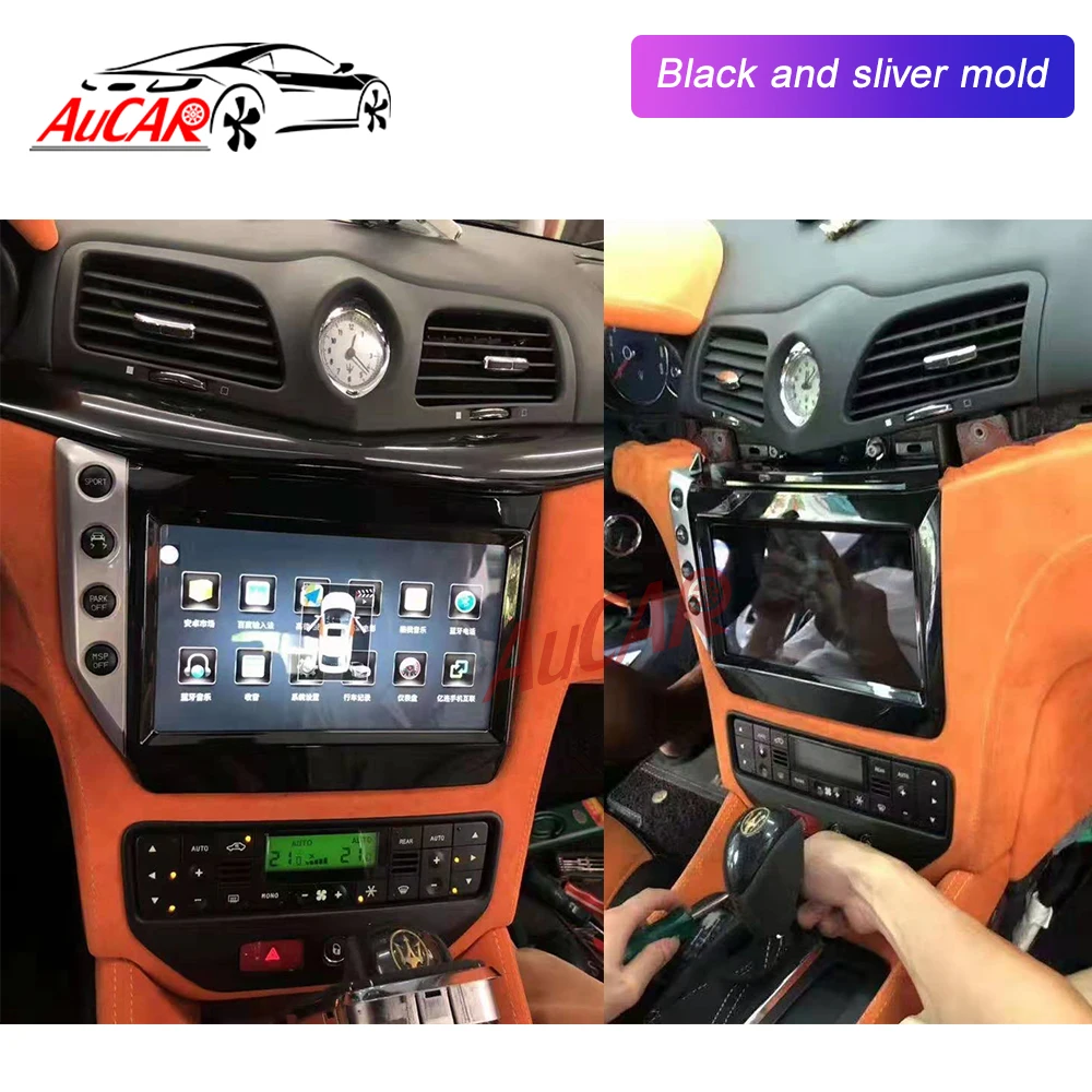 Black silver LHD AuCAR " Android 1 DIN мультимедийный автомобиль радио стерео для Maserati GT/GC GranTurismo 2007- gps навигация Авто головное устройство - Цвет: Black silver LHD