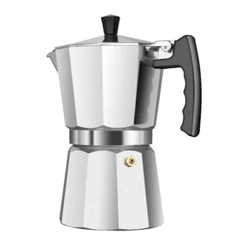 

Latte Mocha Coffee Maker Italian Moka Espresso Cafeteira Percolator Pot Stovetop Coffee Maker 300Ml Silver