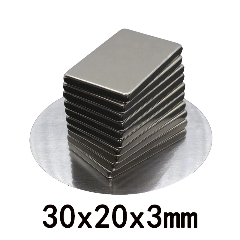 6/15/50PCS NdFeB Strong Rare Earth 30x20x3mm Magnet Block Rectangular Magnetic N35 Permanent Neodymium Magnets 30*20*3 mm | Обустройство