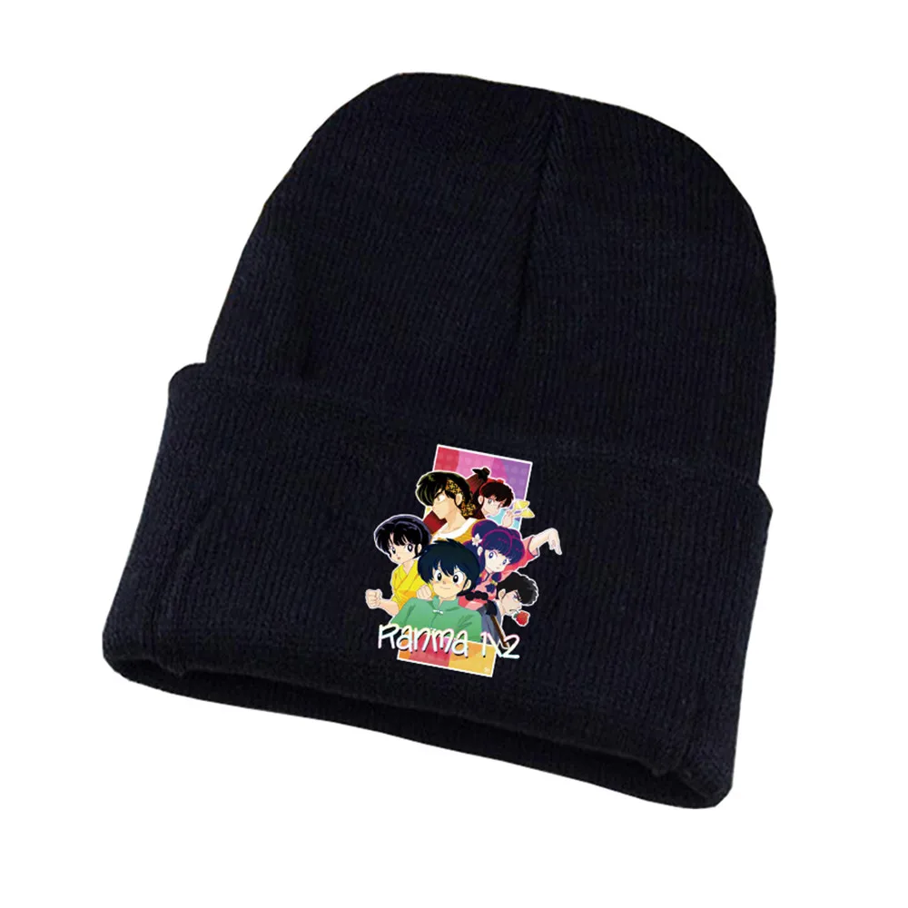 10 Anime Ranma Knitted hat Cosplay hat Unisex Print Adult Casual Cotton hat teenagers winter Knitted Cap - Цвет: 10