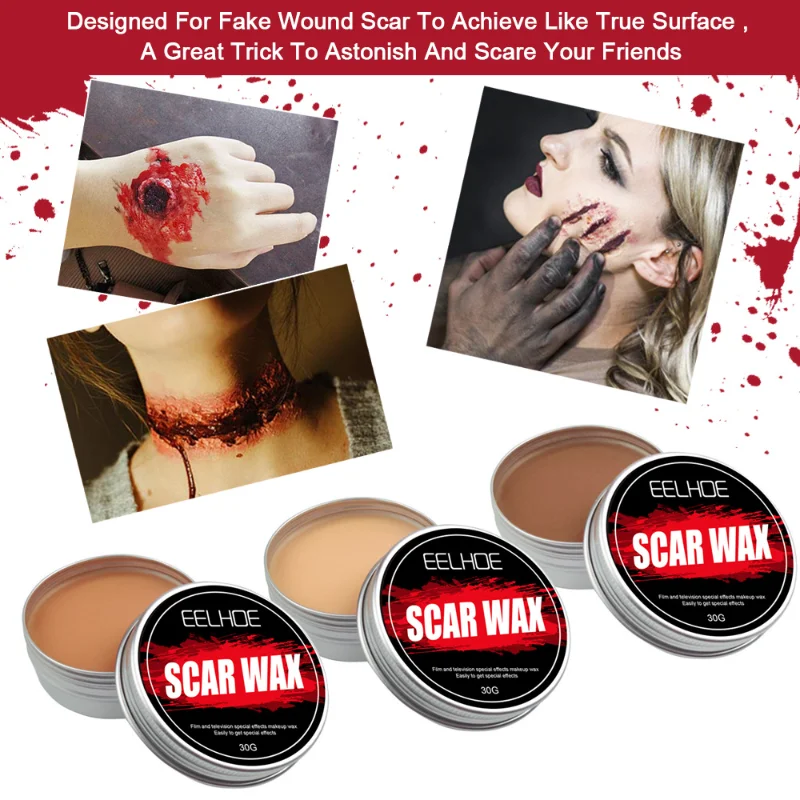 30g Shaping Special Effects Body Makeup Skin Wax Halloween Face Painting Scars Wrist Cosplay Flesh Color Cover Mud | Красота и