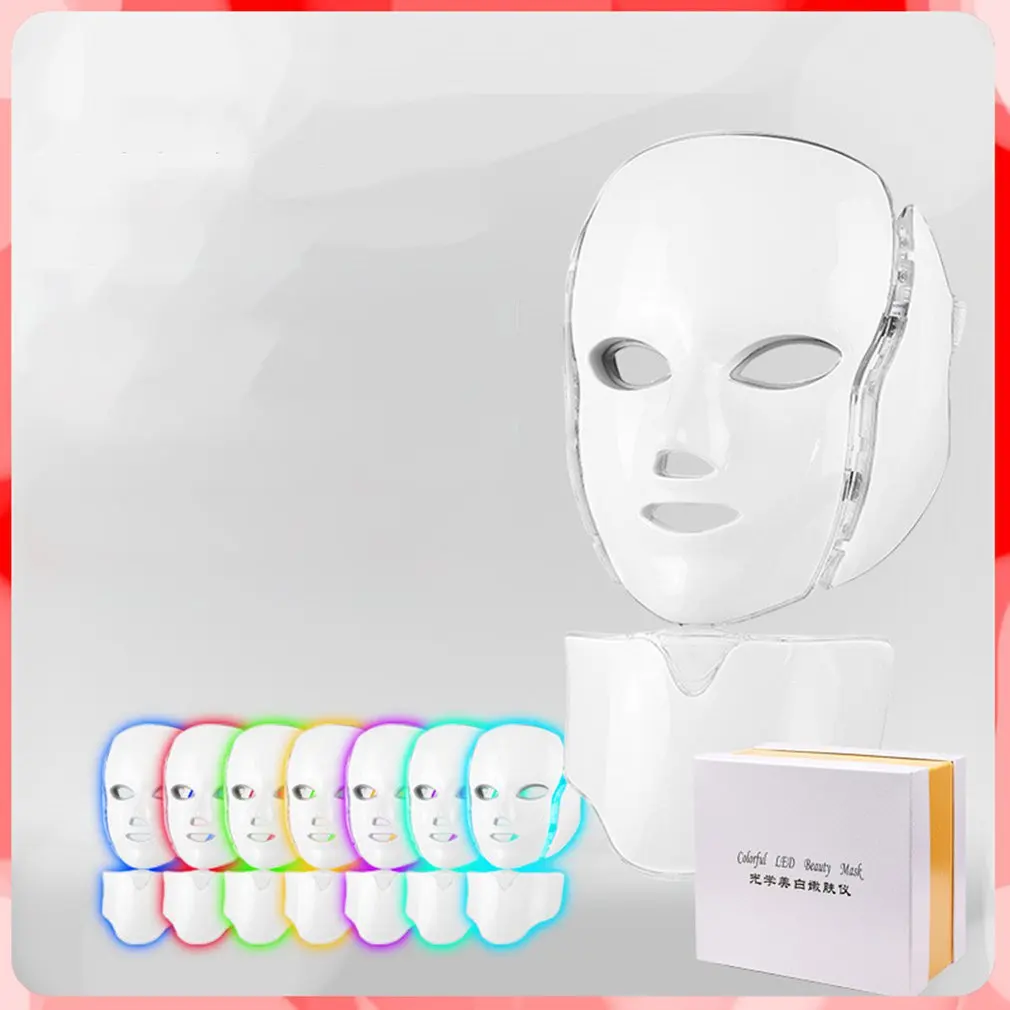  Beauty Therapy Machine With Collar LED Facial Mask Light Skin Care Tool Wrinkle Acne Removal Beauty - 4000210863189