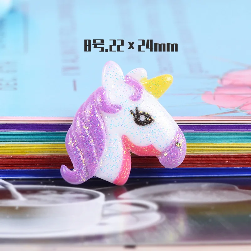 10pcs Cute Dollhouse Cartoon Resin Rainbow Angel Wing Unicorn Flatback Cabochon DIY Scrapbooking Decorative Craft Making 