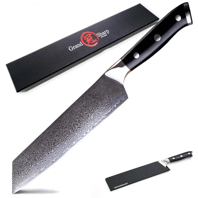GRANDSHARP Дамасские кухонные ножи Kiritsuke Gyuto нож шеф-повара 67 слоев японский дамасский vg10 стальной Профессиональный G10 Ручка