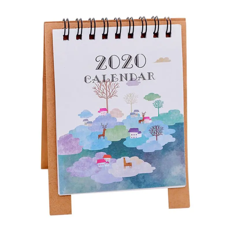 A8 Мультяшный ручной рисунок мини настольный бумажный календарь двойной ежедневный планировщик настольный планировщик годовой Органайзер - Цвет: A8