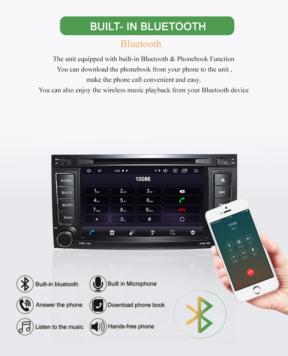 Cheap Bonroad 2Din Android 9.0 Car Multimedia Player GPS Navigation Car DVD For Volkswagen forTouareg 2004-2008 RAM 4G Rom 64G 6