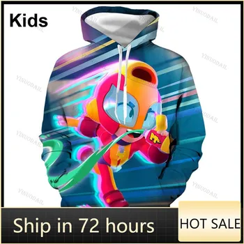 

MAX Shooter Shark Leon Star Children's Wear Kids Hoodie Shooting Game Sweatshirt Browling Boys Girls Tops Hoodies Teen Clothes