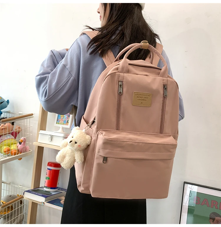 NEW Backpack Double Zipper Women Waterproof Korean Style cheap Schoolbag Female College Student Laptop backpack Women's backpack