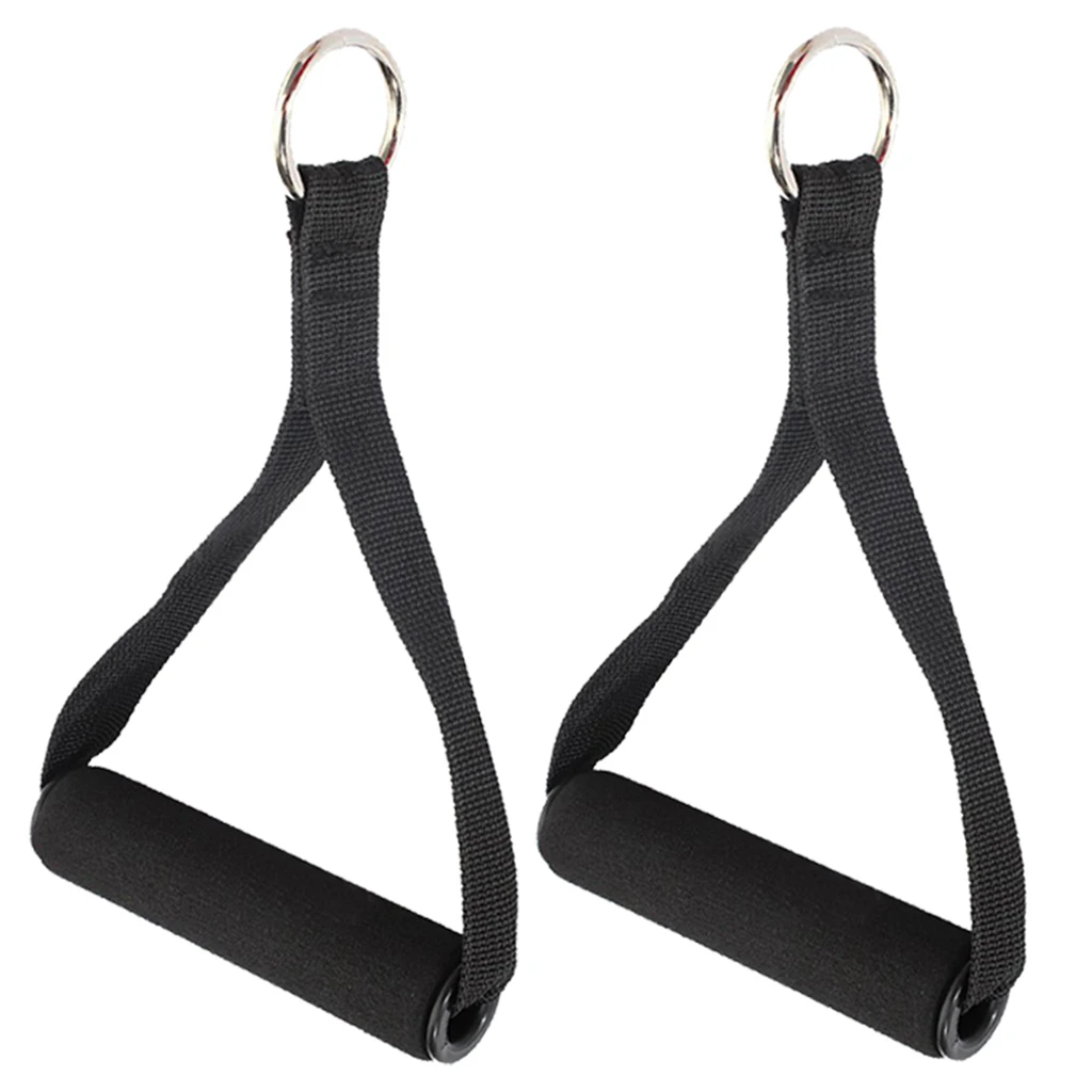 Resistance Bands Handle Grip with Nylon Strap D-rings for Tricep Exercise 
