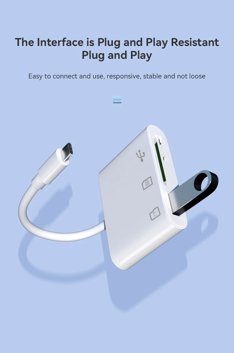 Type C To SD Card Reader OTG USB Cable Micro SD/TF Card Reader Adapter Data Transfer For iPhone Macbook Samsung Huawei Xiaomi