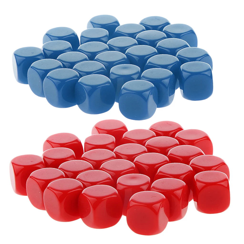 50pcs Opaque Blank Dice D6 Replacement Dices for D&D RPG MTG Party Board Game Casino Supplies