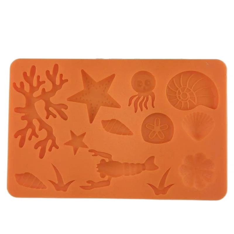 

Silicone Moulds Lace Shape Fondant And Gum Paste Mold Cake Embossing Decoration Mold Ocean Marine Organisms E002