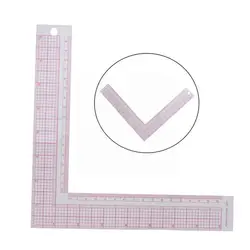 Regla de forma cuadrada en L de plástico para costura, herramientas profesionales de sastre, curva francesa, medida artesanal, novedad, B3k3, 1 ud.