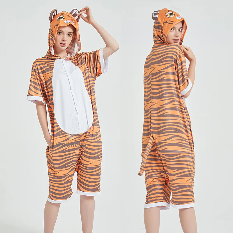 Girls Boys Kigurumi Pajamas Unicorn Cartoon Summer Animal Panda Onesies Kids Sleepwear Short-sleeves Baby Jumpsuit Women Pyjamas