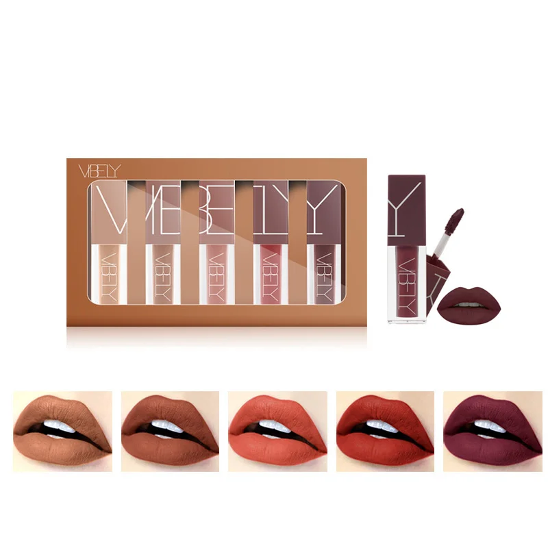 

Bulk 5pcs Matte Liquid Lipstick Lip Makeup Lipgloss Cosmetic Makeup Set Color Lip Stick