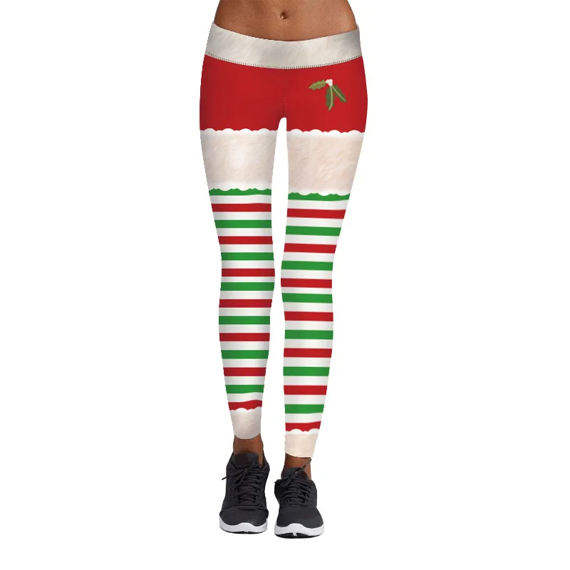 Леггинсы для спортзала женские штаны для йоги с 3D принтом Санты Рождественские Леггинсы Спортивные штаны с высокой талией эластичные Йога Фитнес женские спортивные Леггинсы - Цвет: BBW003